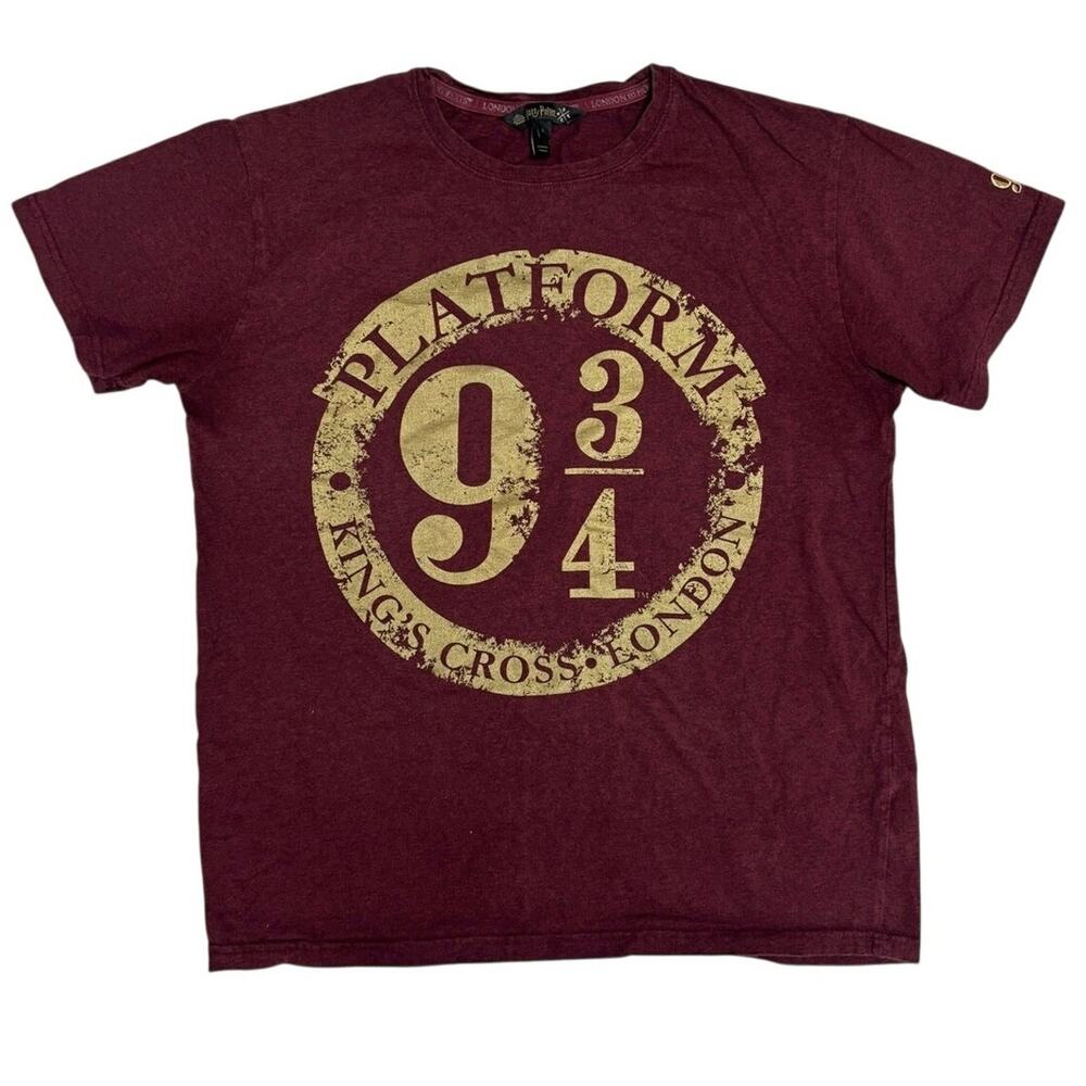 Harry Potter Platform 9¾ Tee ❤️ Maroon Wizarding World Graphic Tee 🤍 Size L